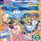 Seashells By The Shore - Hazel Jarvis | Eeboo | 1000 Pieces | Jigsaw Puzzle - Puzzles +