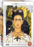 Self Portrait with Thorn Necklace and Hummingbird - Frida Kahlo | Fine Art Collection | Eurographics | 1000 Pieces | Jigsaw Puzzle - Puzzles +