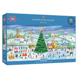 Skating In The Village - Ileana Oakley | Gibsons | 636 Pieces | Panorama Jigsaw Puzzle - Puzzles +