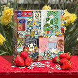 Strawberry Kitchen - Abby Jacobs | Eeboo | 1000 Pieces | Jigsaw Puzzle - Puzzles +