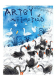 Swans | Blackcard | Botop Blackcard | 300 Pieces | Jigsaw Puzzle - Puzzles +