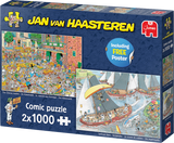 The Cheese Market & Sailboat Race | Jan van Haasteren | Jumbo | 2 X 1000 Pieces | Jigsaw Puzzle - Puzzles +