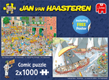 The Cheese Market & Sailboat Race | Jan van Haasteren | Jumbo | 2 X 1000 Pieces | Jigsaw Puzzle - Puzzles +