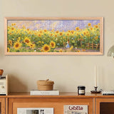 The Summer Of Sunflowers | Botop Blackcard | 1000 Pieces | Panorama Jigsaw Puzzle - Puzzles +