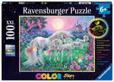 Unicorns In The Moonlight | Star Line | Ravensburger | 100 XXL Pieces | Glow In The Dark Jigsaw Puzzle - Puzzles +