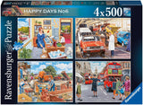 Work Day Memories - Happy Days No.6 | Ravensburger | 4 X 500 Pieces | Jigsaw Puzzle - Puzzles +