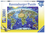 World Landmarks Map | Ravensburger | 300 XXL Pieces | Jigsaw Puzzle - Puzzles +