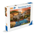Zebras At Waterhole | Ravensburger | 500 Pieces | Jigsaw Puzzle - Puzzles +