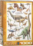 Dinosaurs of the Jurassic Period - Natural History Charts | Eurographics | 1000 Pieces | Jigsaw Puzzle
