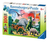 Among the Dinosaurs | Ravensburger | 100 XXL Pieces | Jigsaw Puzzle - Puzzles +