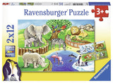 Animals in the Zoo | Ravensburger | 2 x 12 Pieces | Jigsaw Puzzle - Puzzles +