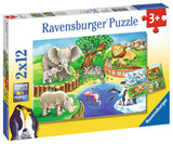 Animals in the Zoo | Ravensburger | 2 x 12 Pieces | Jigsaw Puzzle - Puzzles +