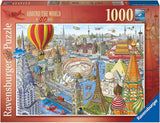 Around the World in 80 Days - | Ravensburger | 1000 Pieces | Jigsaw Puzzle - Puzzles +