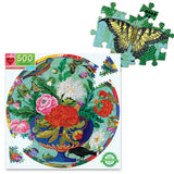 Bouquet & Birds - Fumiha Tanaka | Eeboo | 500 Pieces | Round Jigsaw Puzzle - Puzzles +