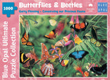 Butterflies & Beetles - Conserving our Precious Fauna | Garry Fleming | Blue Opal | 1000 Pieces | Jigsaw Puzzle - Puzzles +