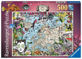 European Map - Quirky Circus | Ravensburger | 500 Pieces | Jigsaw Puzzle - Puzzles +