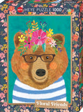 Gentle Bruin - Floral Friends | Mia Charro | Heye | 1000 Pieces | Jigsaw Puzzle - Puzzles +
