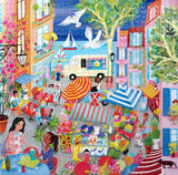 Marketplace in France - Uta Krogmann | Eeboo | 1000 Pieces | Jigsaw Puzzle - Puzzles +