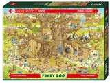 Monkey Habitat - Funky Zoo | Marino Degano | Heye | 1000 Pieces | Jigsaw Puzzle - Puzzles +