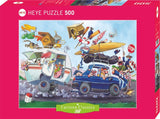 Off On Holiday! - Cartoon Classics | Loup | Heye | 500 Pieces | Jigsaw Puzzle - Puzzles +