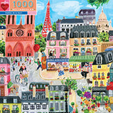 Paris in a Day - Jennifer Orkin Lewis | Eeboo | 1000 Pieces | Jigsaw Puzzle - Puzzles +