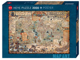Pirate World - Map Art | Rajko Zigic | Heye | 2000 Pieces | Jigsaw Puzzle - Puzzles +