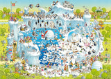 Polar Habitat - Funky Zoo | Marino Degano | Heye | 1000 Pieces | Jigsaw Puzzle - Puzzles +
