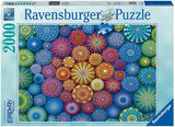 Radiating Rainbow Mandalas | Ravensburger | 2000 Pieces | Jigsaw Puzzle - Puzzles +