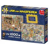 Rembrandt's Studio & Trip To The Museum | Jan Van Haasteren | Jumbo | 2 X 1000 Pieces | Jigsaw Puzzle - Puzzles +
