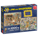 Rembrandt's Studio & Trip To The Museum | Jan Van Haasteren | Jumbo | 2 X 1000 Pieces | Jigsaw Puzzle - Puzzles +