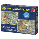 Safari & The Storm | Jan van Haasteren | Jumbo | 2 X 1000 Pieces | Jigsaw Puzzle - Puzzles +