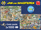 Safari & The Storm | Jan van Haasteren | Jumbo | 2 X 1000 Pieces | Jigsaw Puzzle - Puzzles +