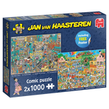 The Music Shop & Holiday Jitters | Jan van Haasteren | Jumbo | 2 X 1000 Pieces | Jigsaw Puzzle - Puzzles +