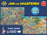 The Music Shop & Holiday Jitters | Jan van Haasteren | Jumbo | 2 X 1000 Pieces | Jigsaw Puzzle - Puzzles +