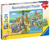 Welcome To The Zoo | Ravensburger | 2 x 24 Pieces | Jigsaw Puzzle - Puzzles +